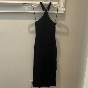 Old Navy Black Ribbed Midi Dress